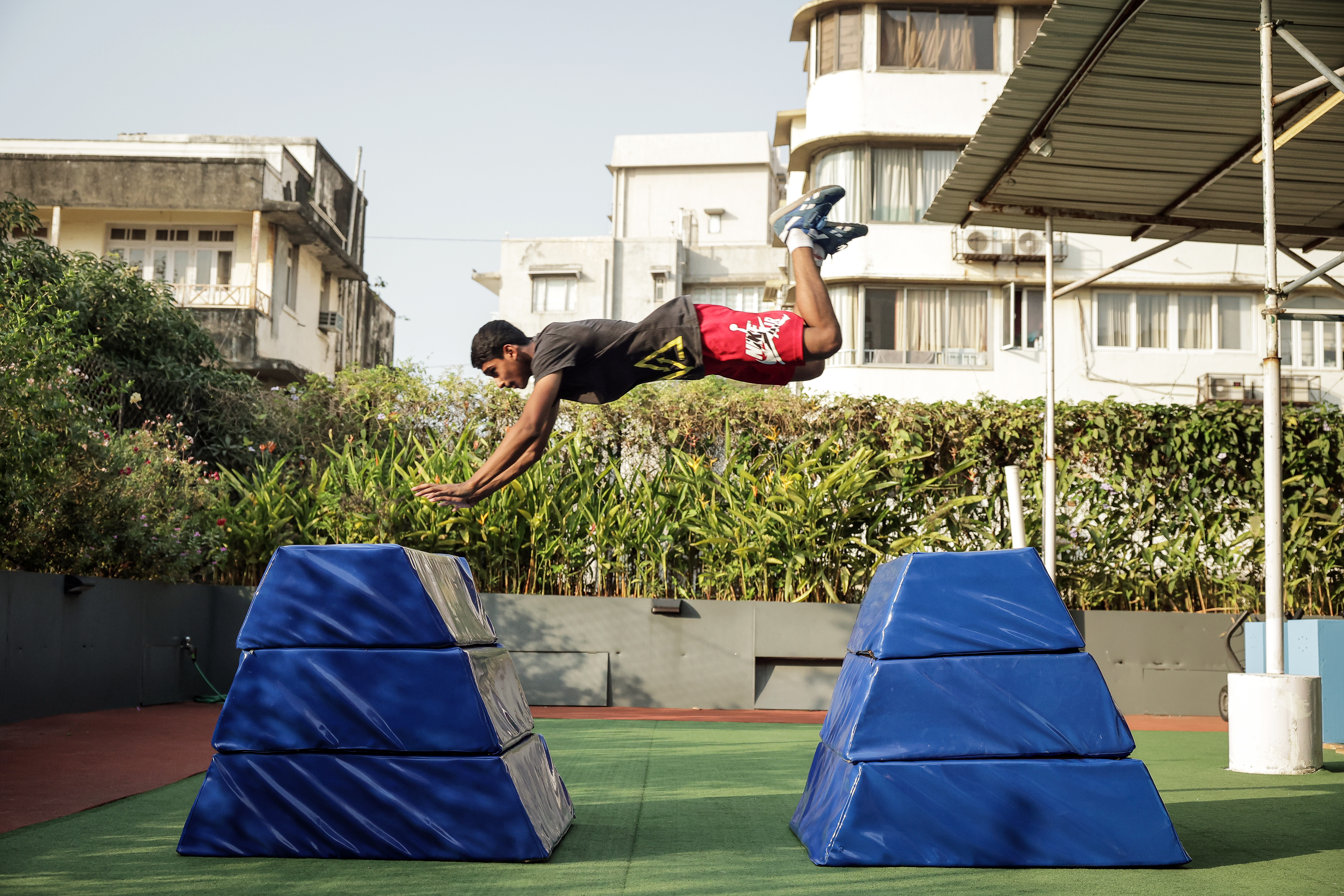 On-site installation of Parkour equipment